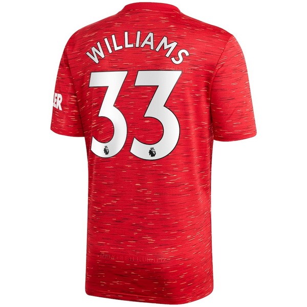 Camiseta Manchester United NO.33 Williams 1ª Kit 2020 2021 Rojo